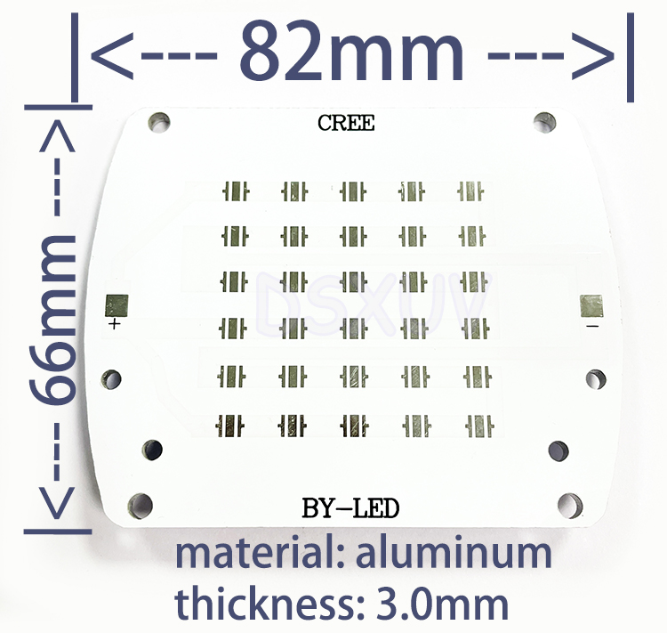 Plaque à base d'aluminium LED UV