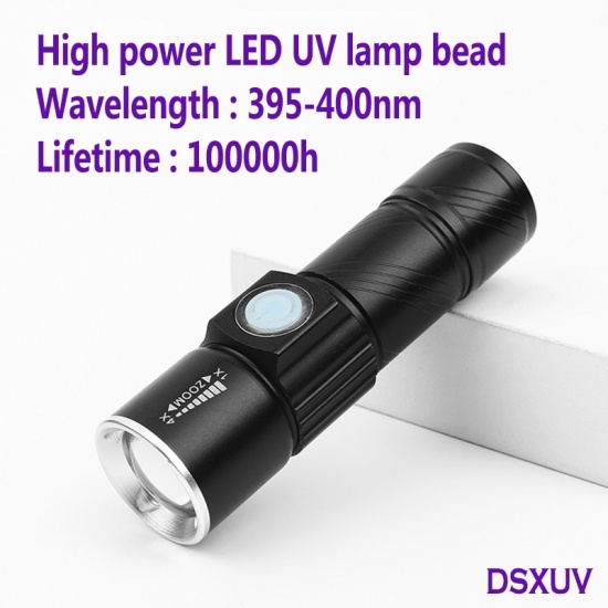 portable 5W 395nm Lampe de durcissement de la lampe de poche UV USB Lumière de détection de charge