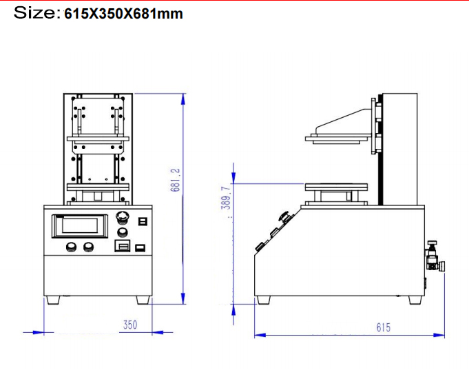 Taille de la machine de moulage inverse