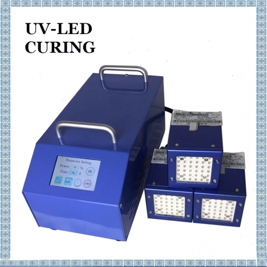  50x50mm UV LED 365nm 385nm 395nm 405nm Lampe à durcissement UV avec quatre têtes d'irradiation