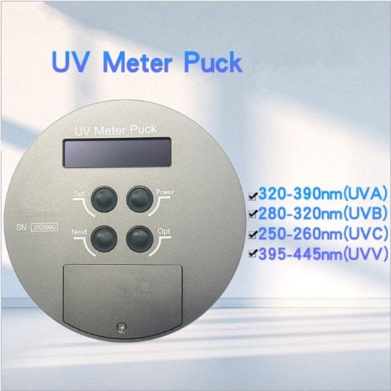 UV Meter Puck Test UVA UVB UVC UVV Détecteur de puissance d'éclairage