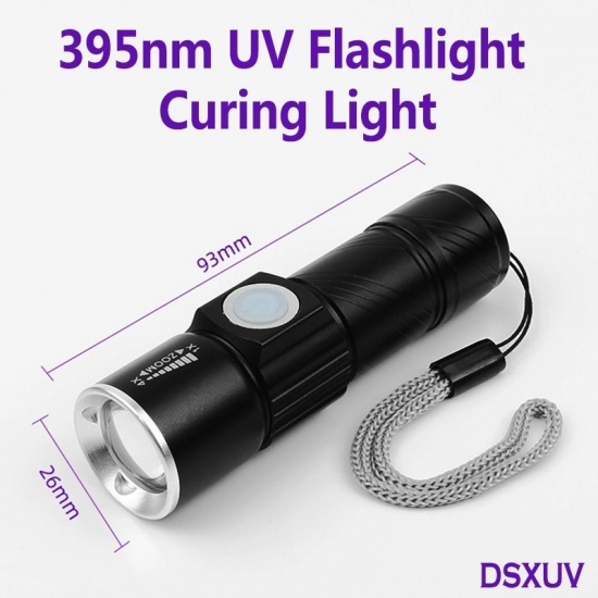 portable 5W 395nm Lampe de durcissement de la lampe de poche UV USB Lumière de détection de charge